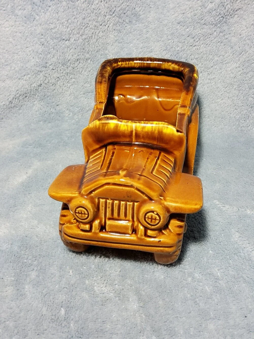 Vintage Relpo 2161 Ceramic Car Planter Old Timey Convertible Buggy Drip Glaze Ja